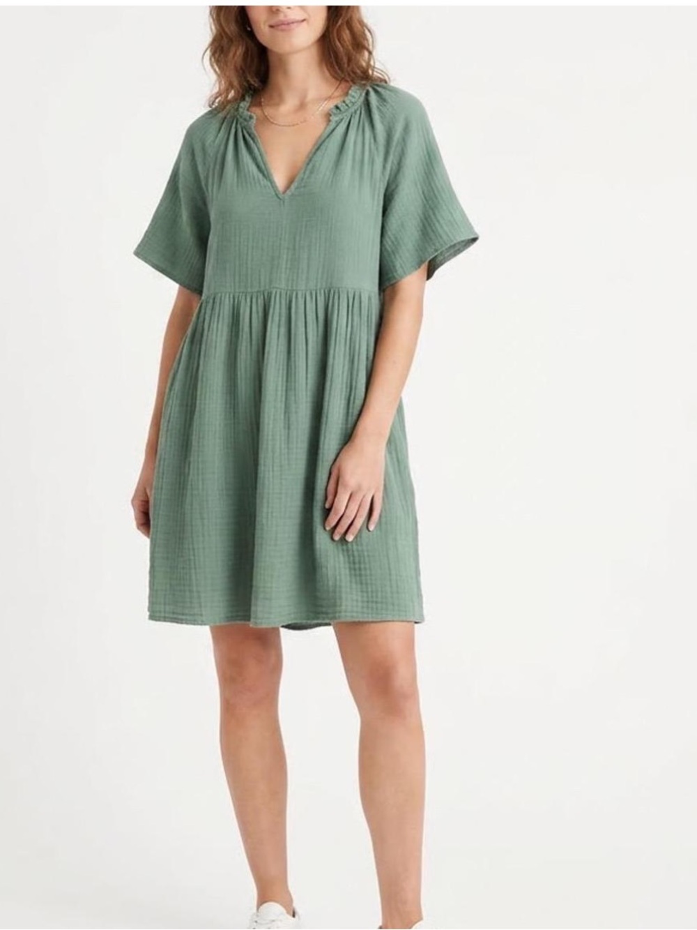 NWT Old Navy Sage Green Cotton Babydoll Dress